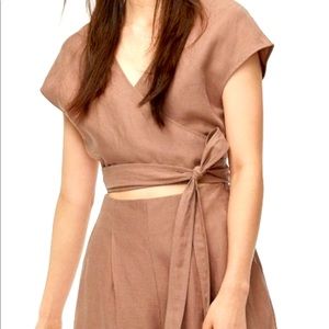 Aritzia Wilfred Brax Jumpsuit in Nutmeg